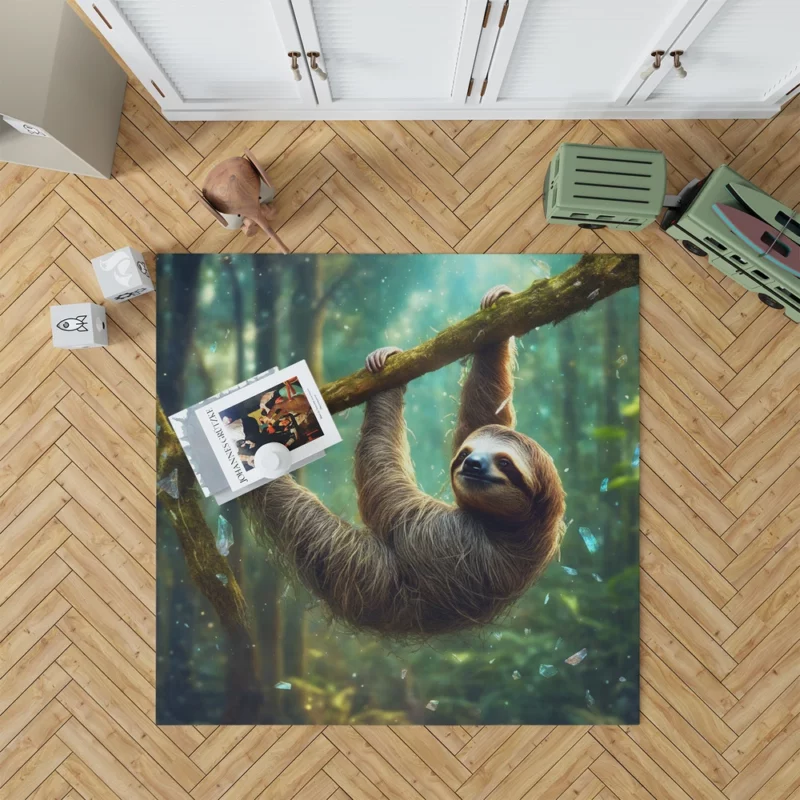 Realistic Sloth in the Forest Rug