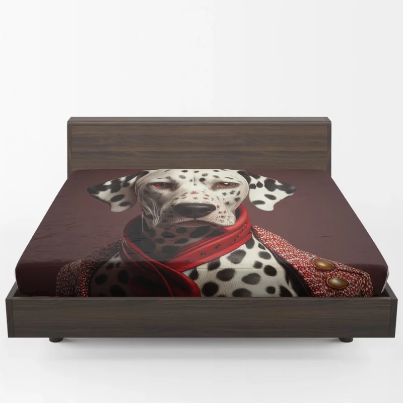 Red Dalmatian With Red Eyes Fitted Sheet 1