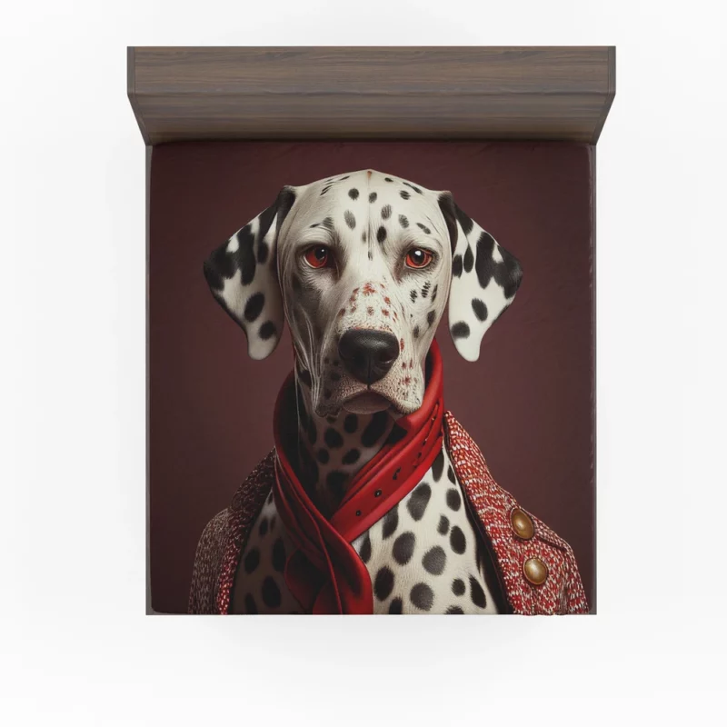 Red Dalmatian With Red Eyes Fitted Sheet