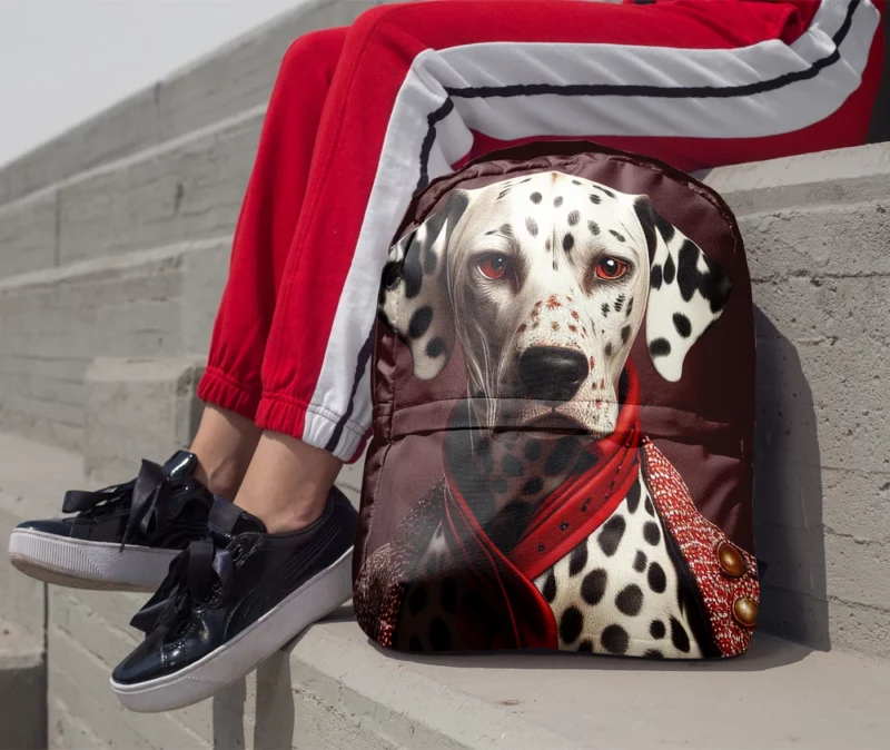 Red Dalmatian With Red Eyes Minimalist Backpack 1