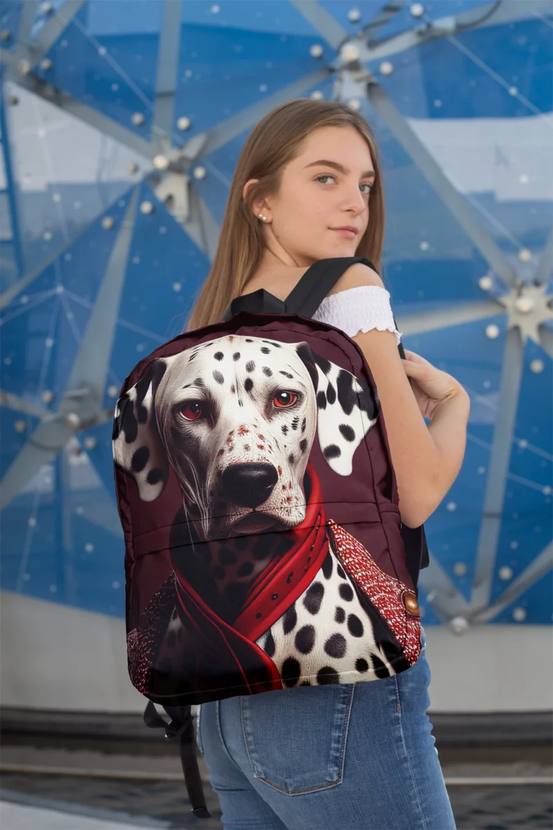 Red Dalmatian With Red Eyes Minimalist Backpack 2