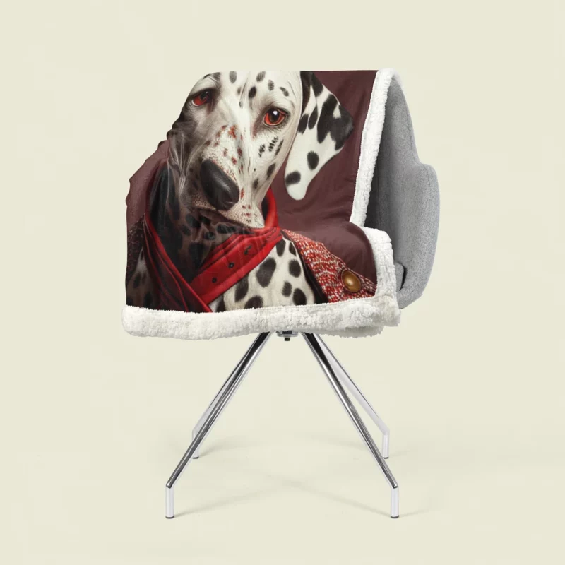 Red Dalmatian With Red Eyes Sherpa Fleece Blanket 1
