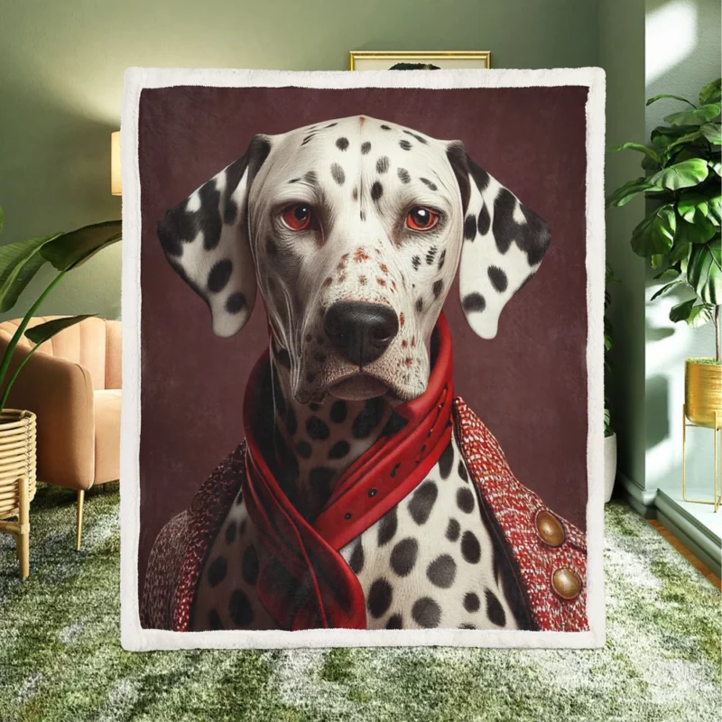 Red Dalmatian With Red Eyes Sherpa Fleece Blanket
