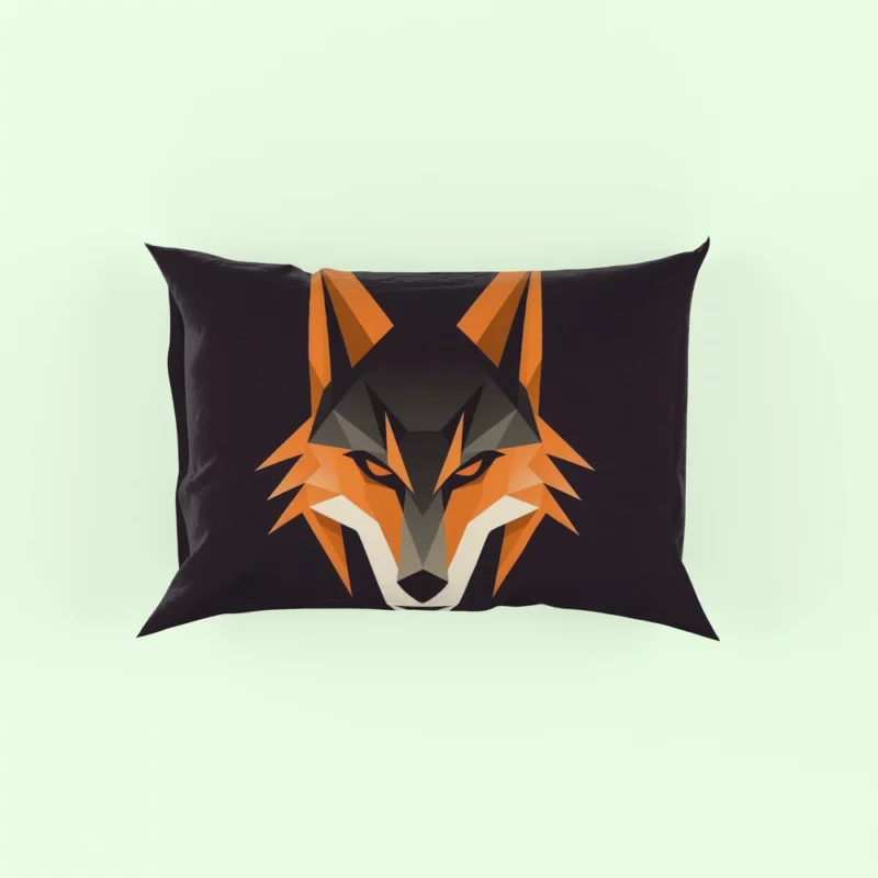 Red Fox Head Black Close-up Pillow Case