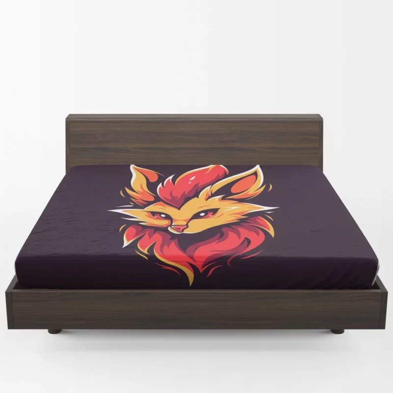 Red Fox Head Close-Up Fitted Sheet 1