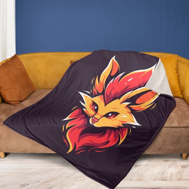 Red Fox Head Close-Up Fleece Blanket 1