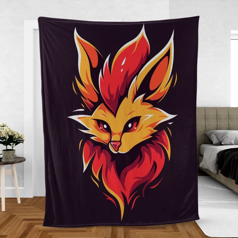 Red Fox Head Close-Up Fleece Blanket