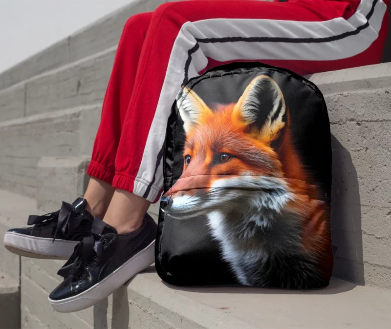 Red Fox in Darkness Minimalist Backpack 1