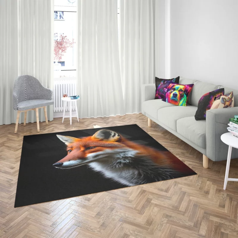 Red Fox in Darkness Rug 2