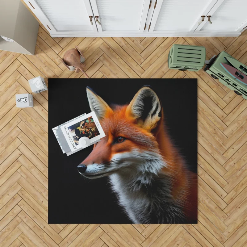 Red Fox in Darkness Rug