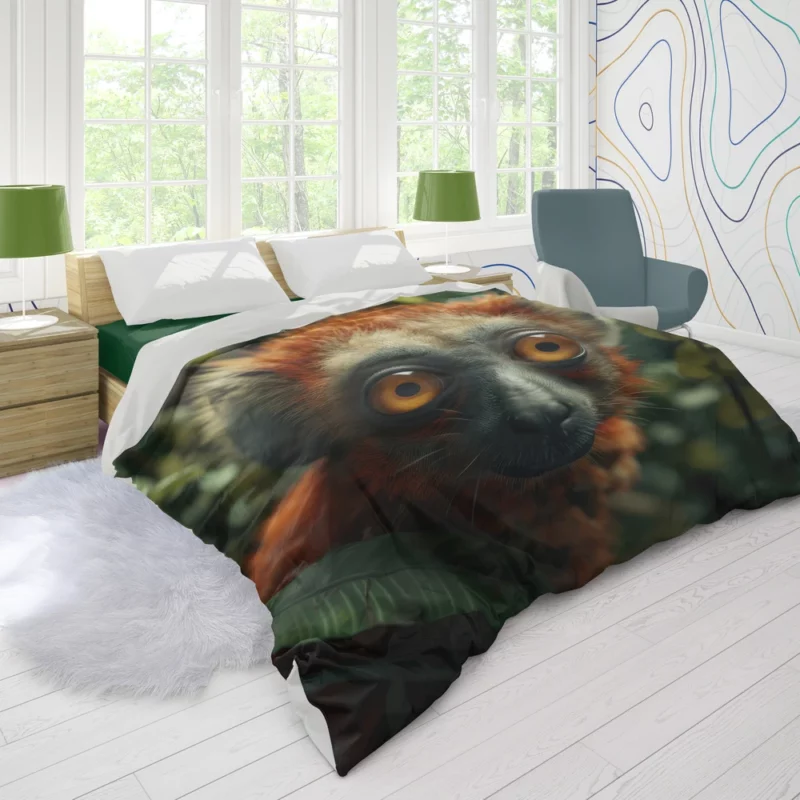 Red-Fronted Lemur Botanical Fusion Duvet Cover