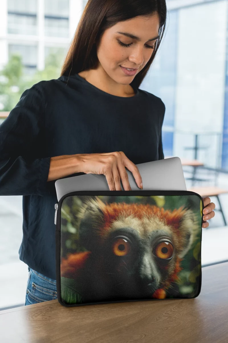 Red Fronted Lemur Botanical Fusion Laptop Sleeve 1