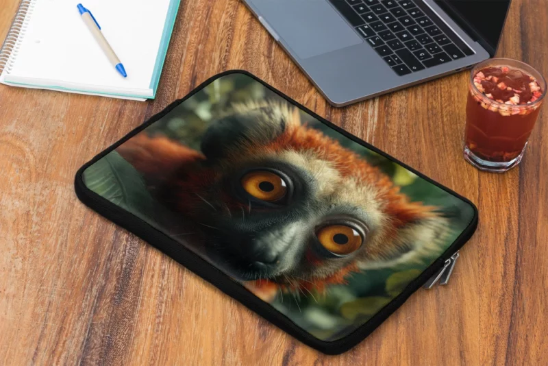 Red Fronted Lemur Botanical Fusion Laptop Sleeve 2