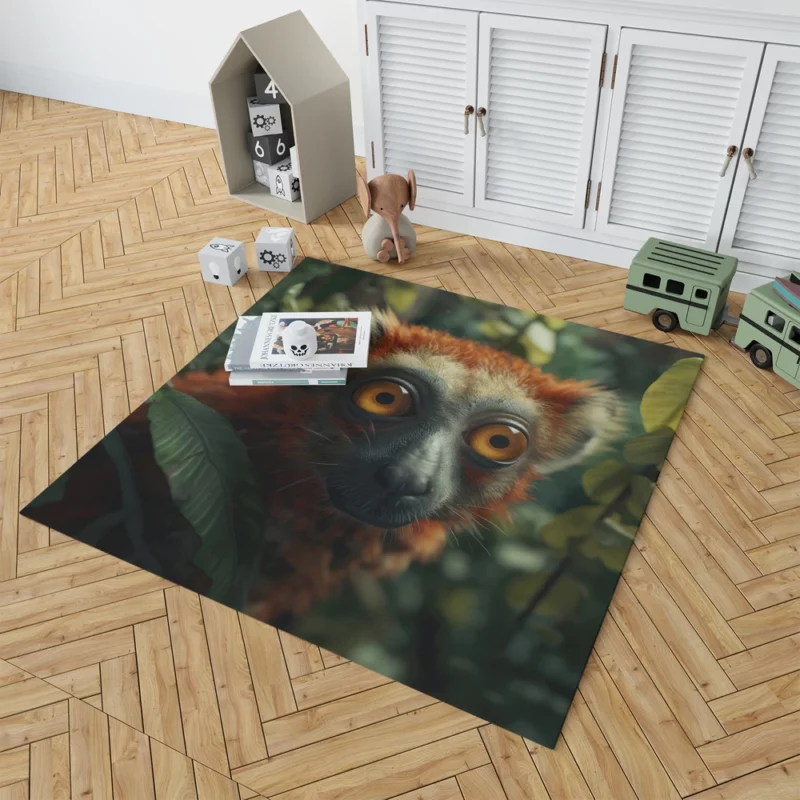 Red-Fronted Lemur Botanical Fusion Rug 1