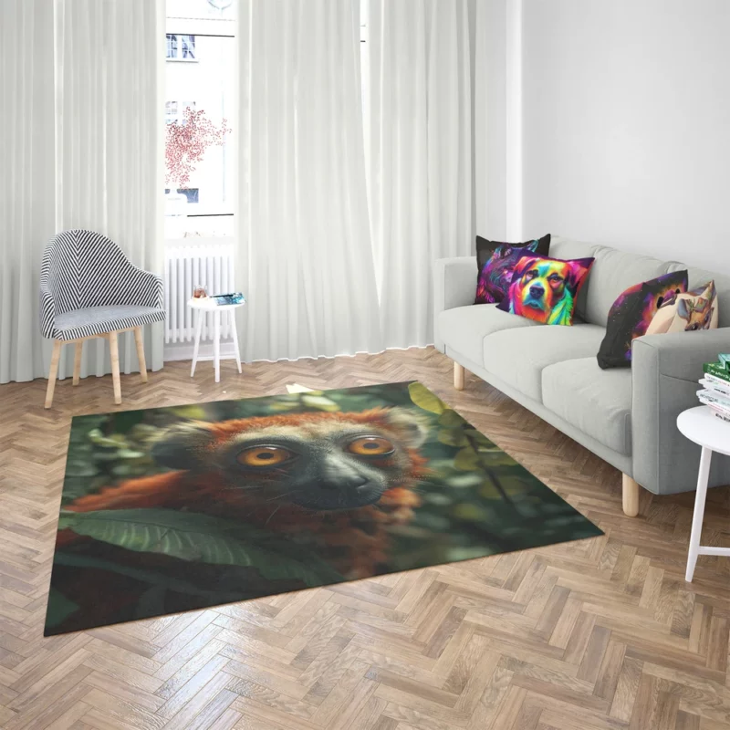 Red-Fronted Lemur Botanical Fusion Rug 2