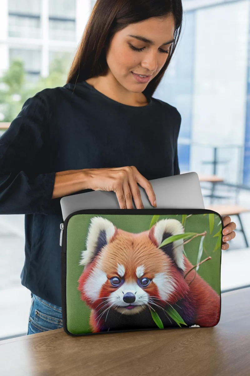 Red Panda Amongst Lush Bamboo Laptop Sleeve 1