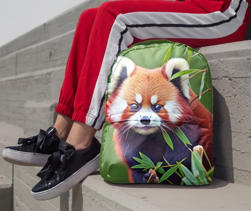 Red Panda Amongst Lush Bamboo Minimalist Backpack 1