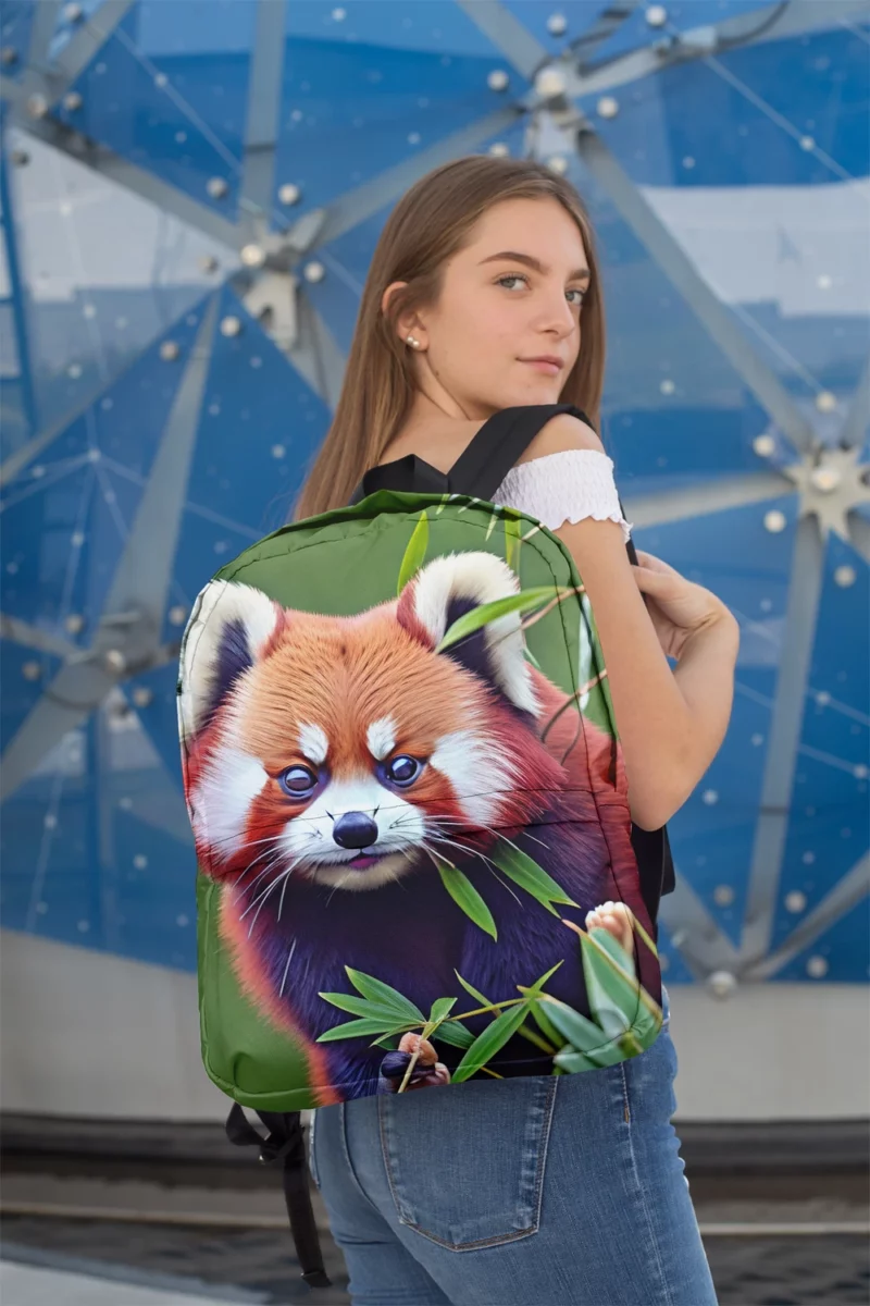 Red Panda Amongst Lush Bamboo Minimalist Backpack 2