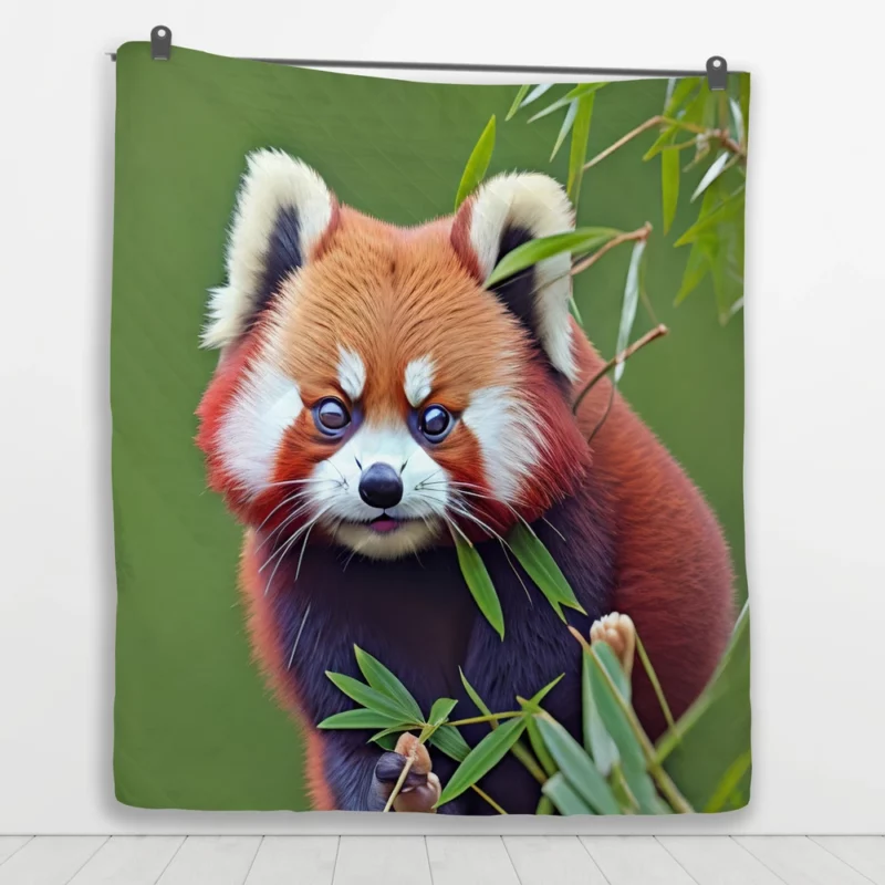 Red Panda Amongst Lush Bamboo Quilt Blanket 1