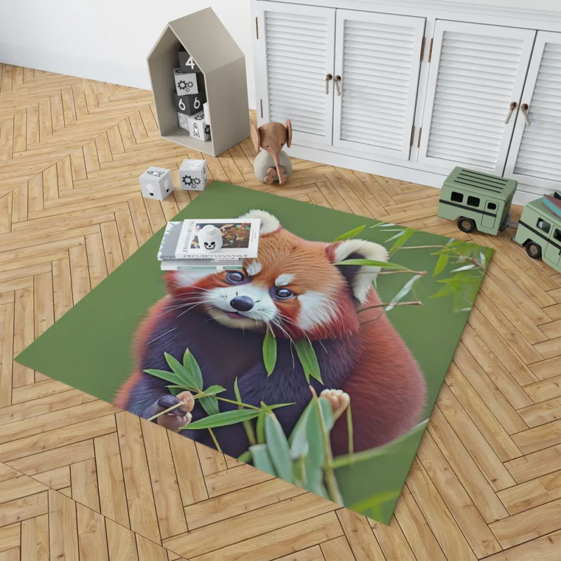 Red Panda Amongst Lush Bamboo Rug 1