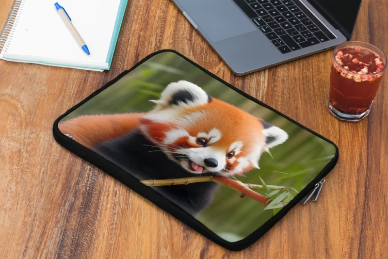 Red Panda Feasting in the Bamboo Forest Laptop Sleeve 2