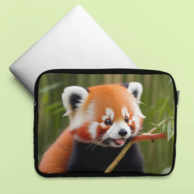 Red Panda Feasting in the Bamboo Forest Laptop Sleeve