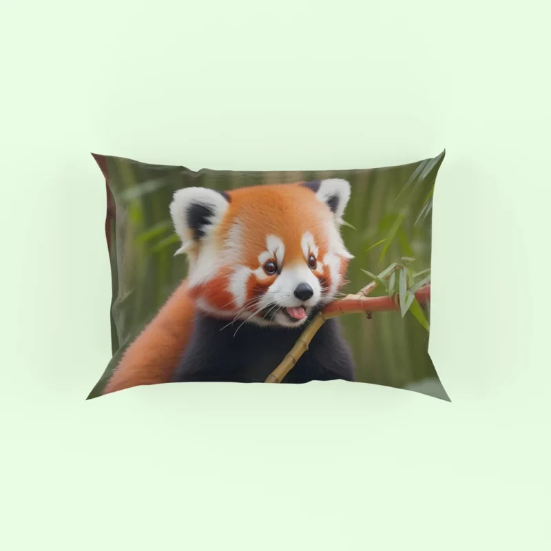 Red Panda Feasting in the Bamboo Forest Pillow Case