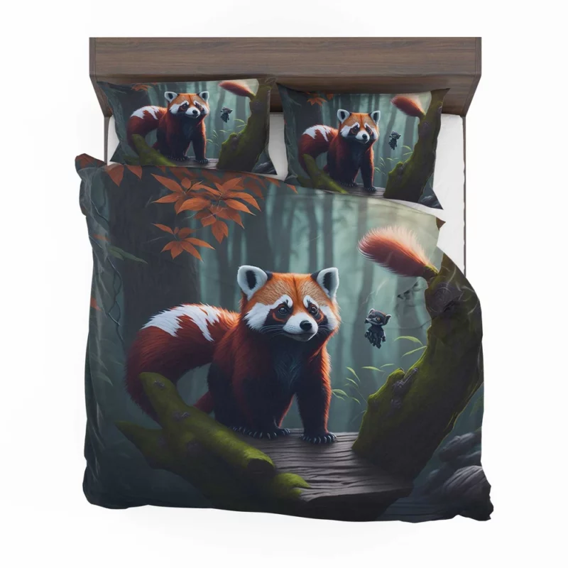 Red Pandas Forest Oasis with Waterfall Bedding Set 2