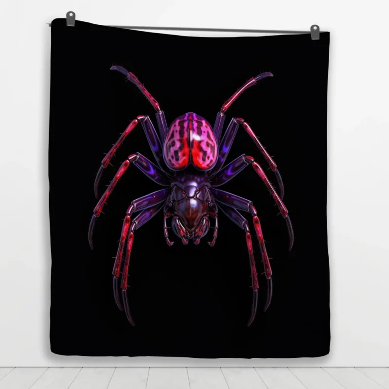 Red and Black Spider Quilt Blanket 1