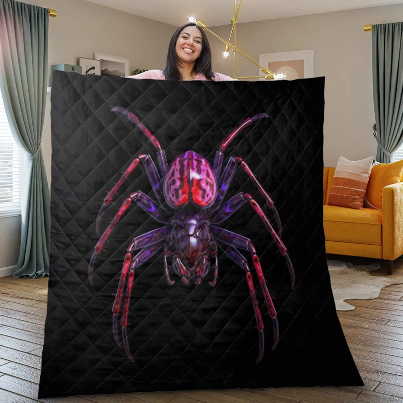 Red and Black Spider Quilt Blanket