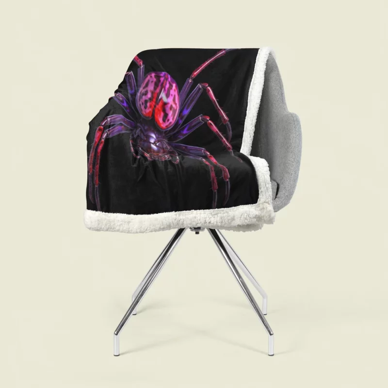 Red and Black Spider Sherpa Fleece Blanket 1