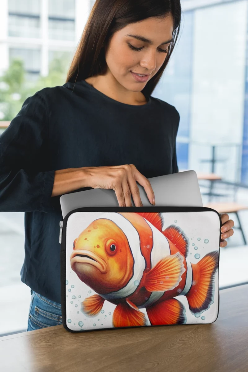 Red and White Clownfish Laptop Sleeve 1