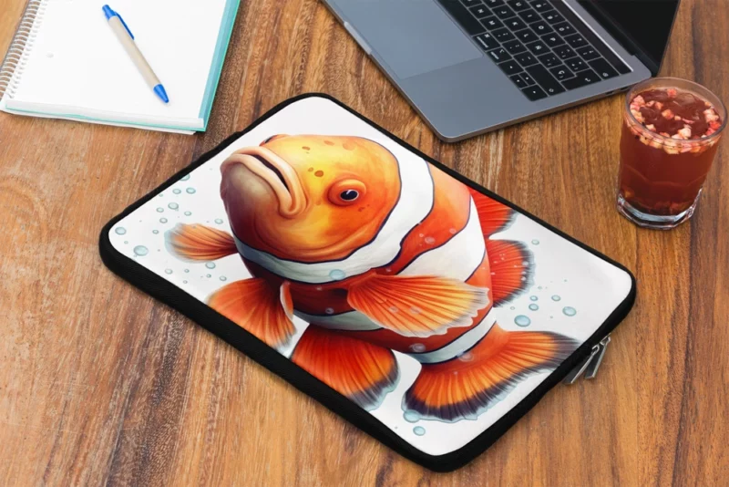Red and White Clownfish Laptop Sleeve 2