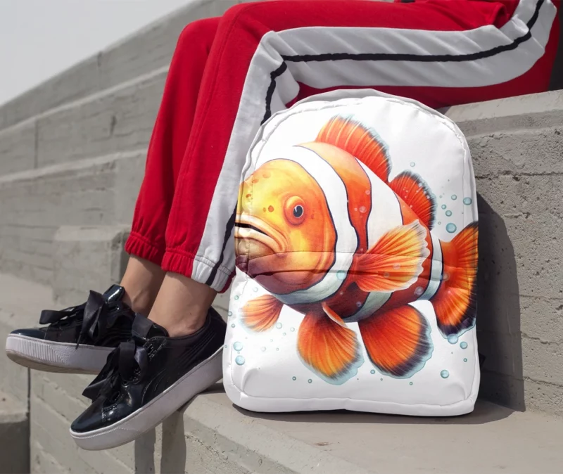 Red and White Clownfish Minimalist Backpack 1