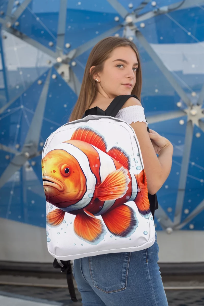 Red and White Clownfish Minimalist Backpack 2