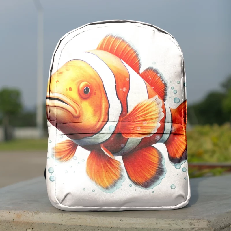 Red and White Clownfish Minimalist Backpack