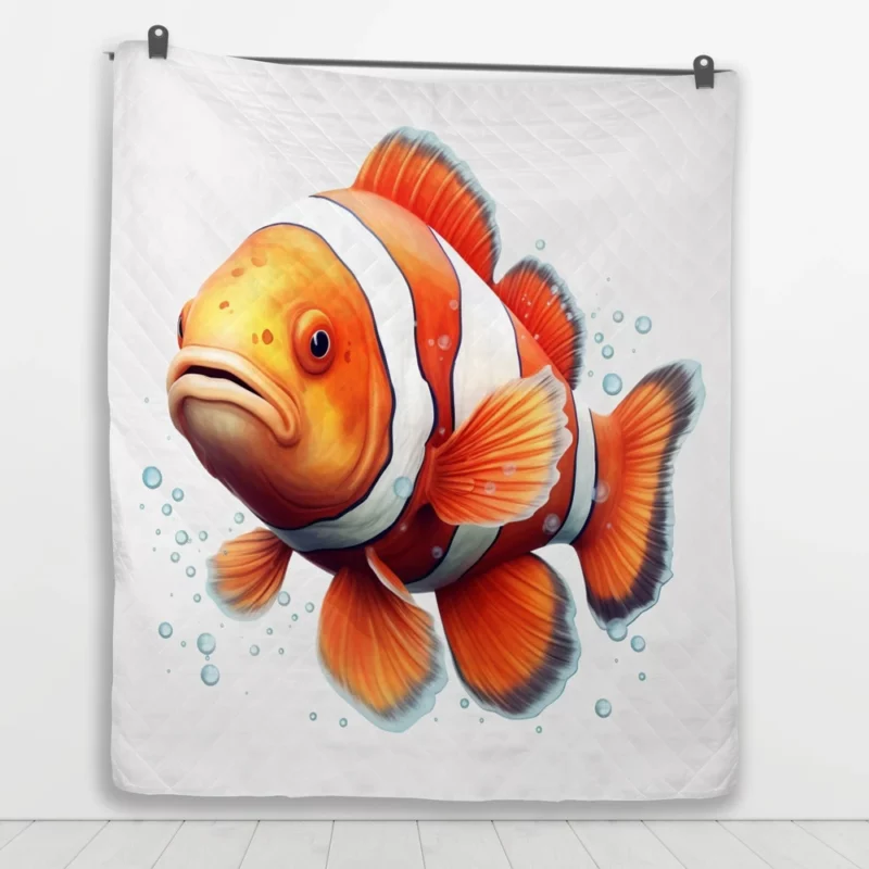 Red and White Clownfish Quilt Blanket 1