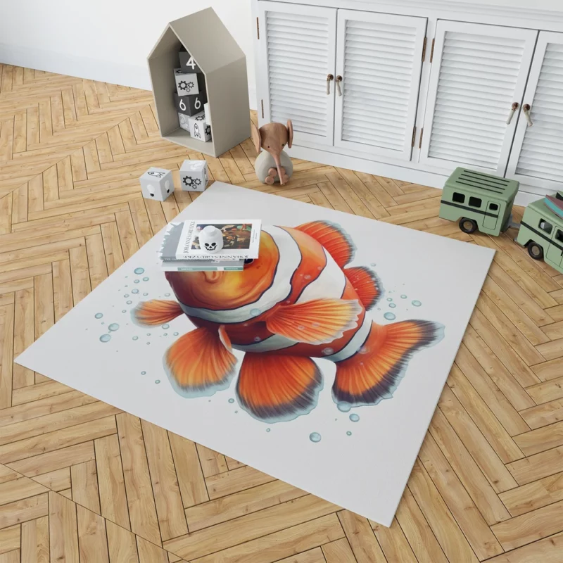 Red and White Clownfish Rug 1