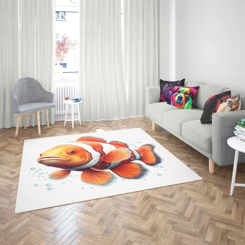 Red and White Clownfish Rug 2