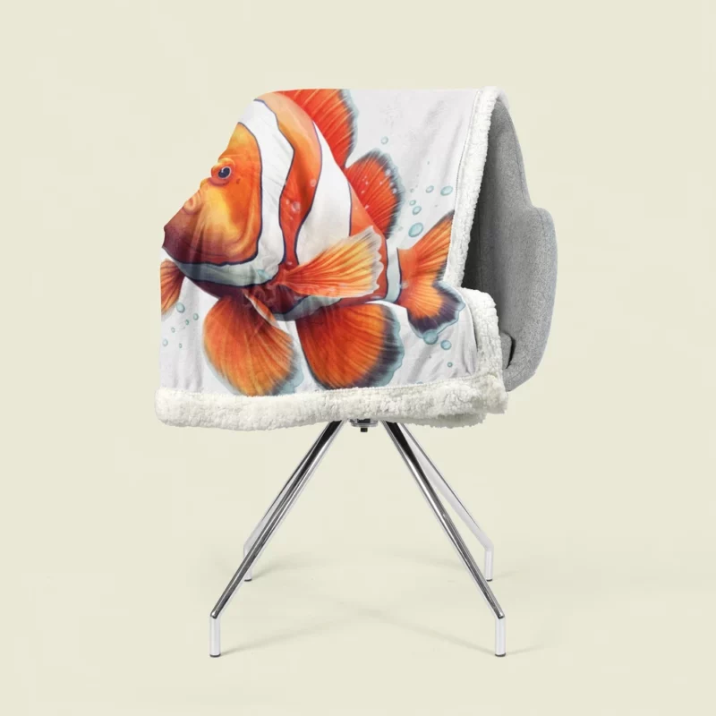 Red and White Clownfish Sherpa Fleece Blanket 1