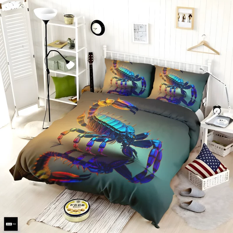 Reflective Scorpion Artwork Bedding Set