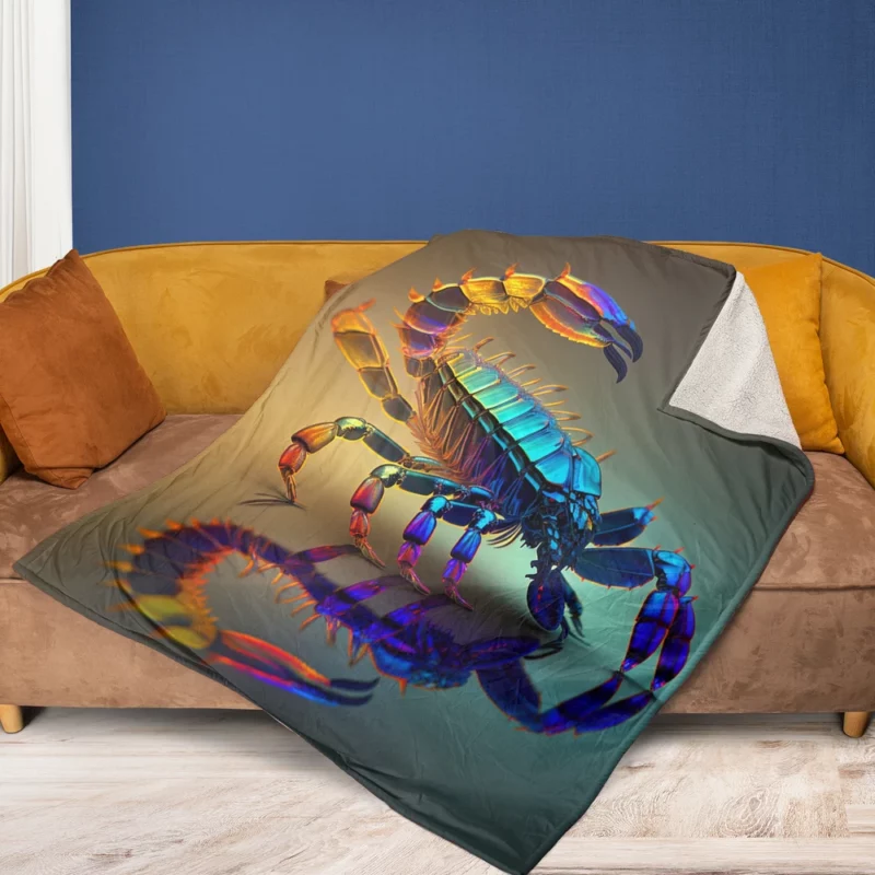 Reflective Scorpion Artwork Fleece Blanket 1