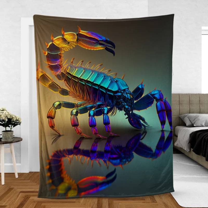 Reflective Scorpion Artwork Fleece Blanket