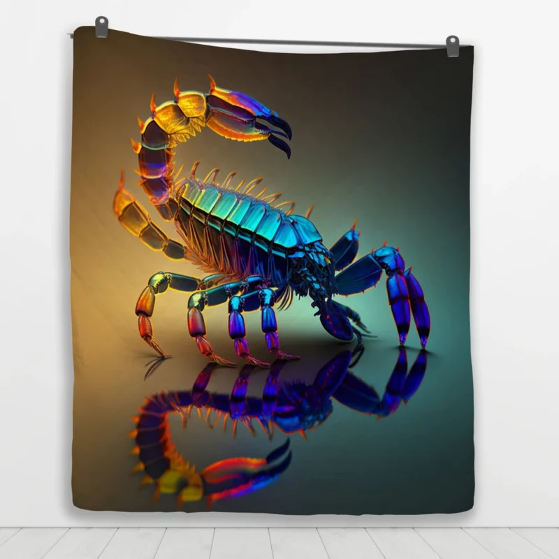 Reflective Scorpion Artwork Quilt Blanket 1