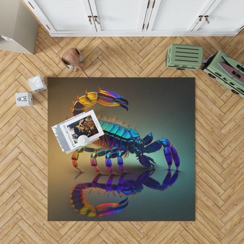 Reflective Scorpion Artwork Rug