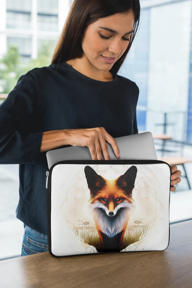 Regal Fox Vector Art Laptop Sleeve 1