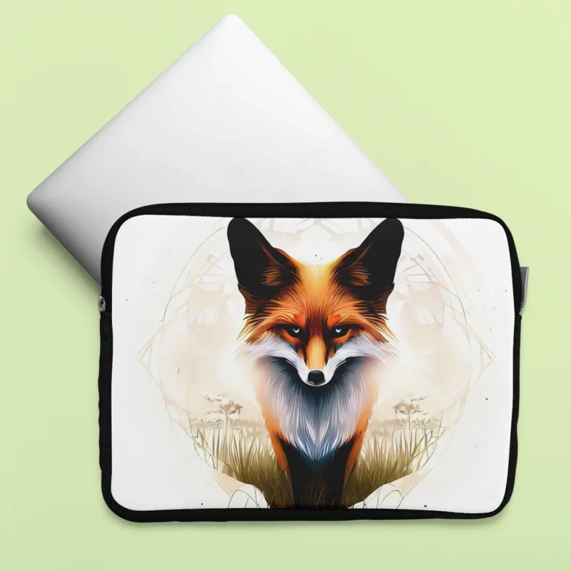 Regal Fox Vector Art Laptop Sleeve