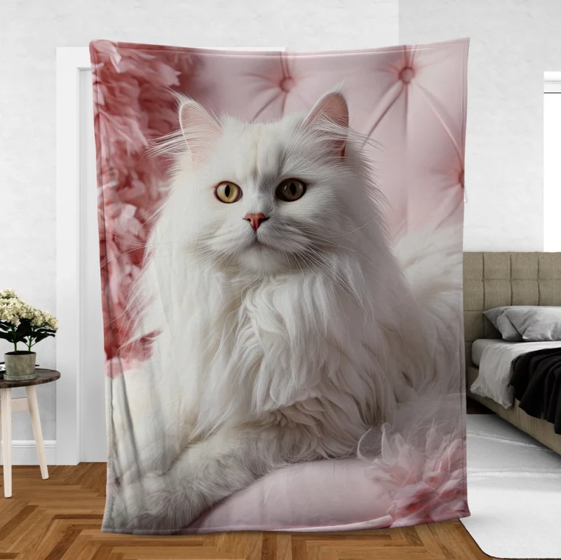 Regal Persian Cat Portrait Fleece Blanket