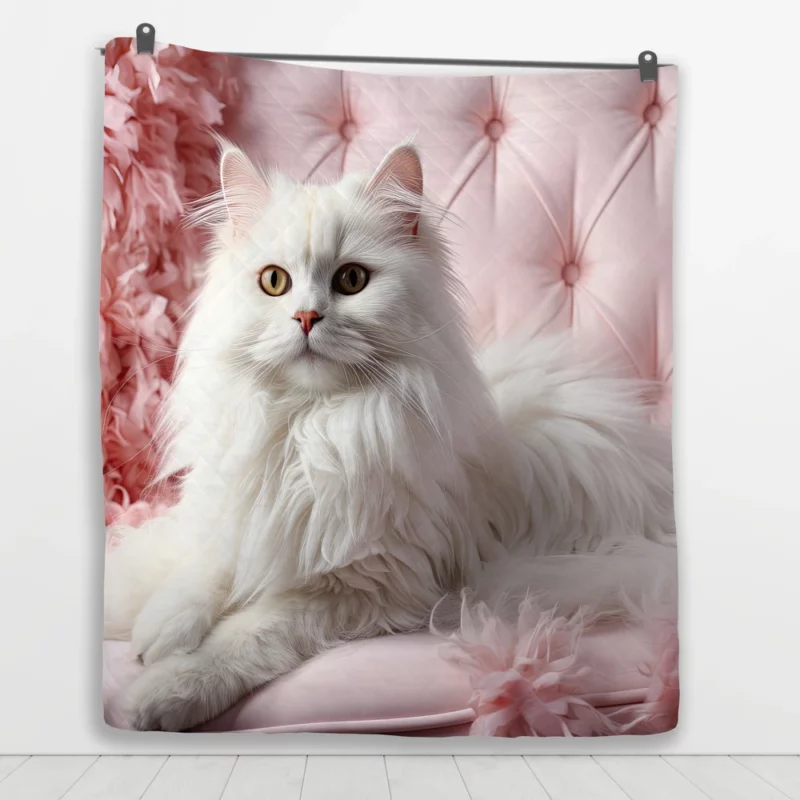 Regal Persian Cat Portrait Quilt Blanket 1