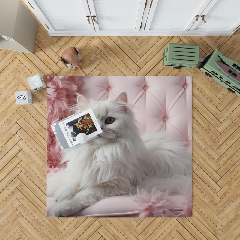 Regal Persian Cat Portrait Rug